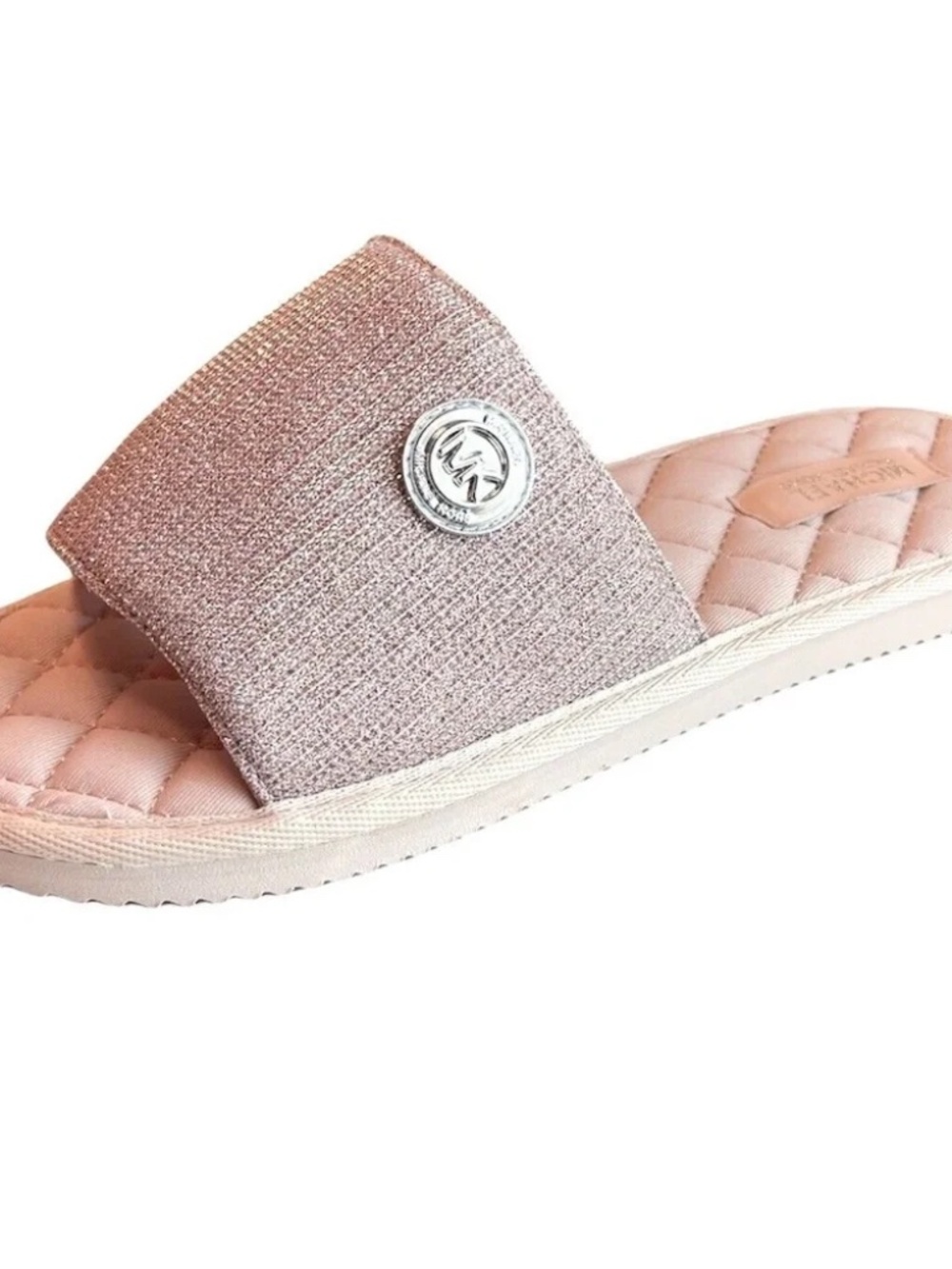 Michael Kors Womens Janis Pink Sports MK Slides Sandals‎